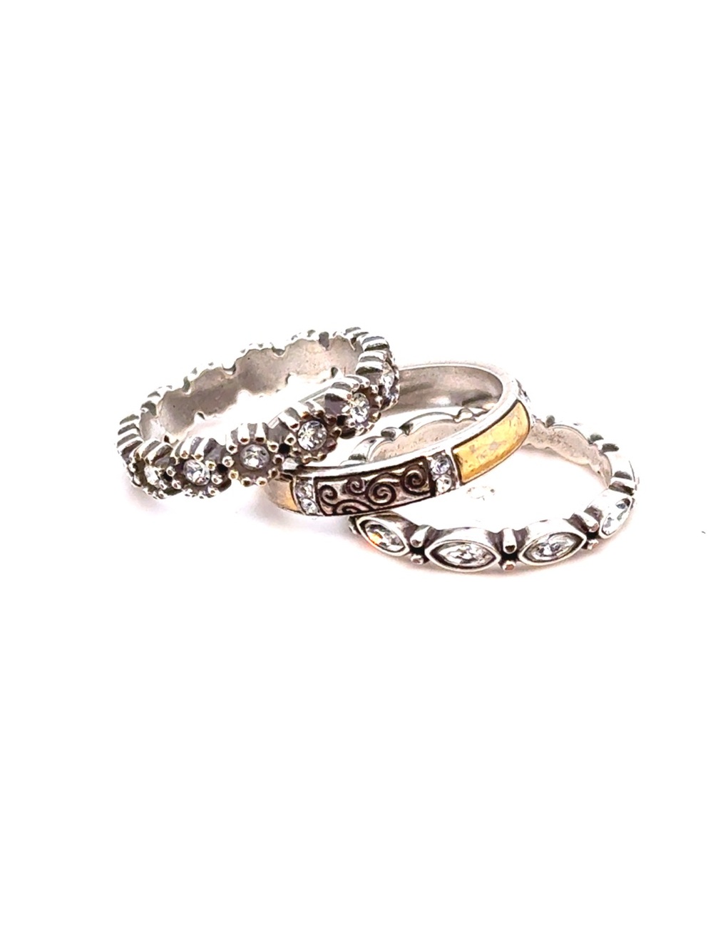 Brighton Silver and Gold-Tone Triple Stack Ring Set